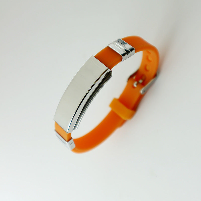 Titanium Steel Korean Style Personalized Lettering Gift Silicone Stainless Bracelet