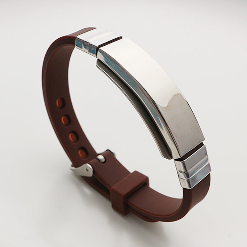Titanium Steel Korean Style Personalized Lettering Gift Silicone Stainless Bracelet