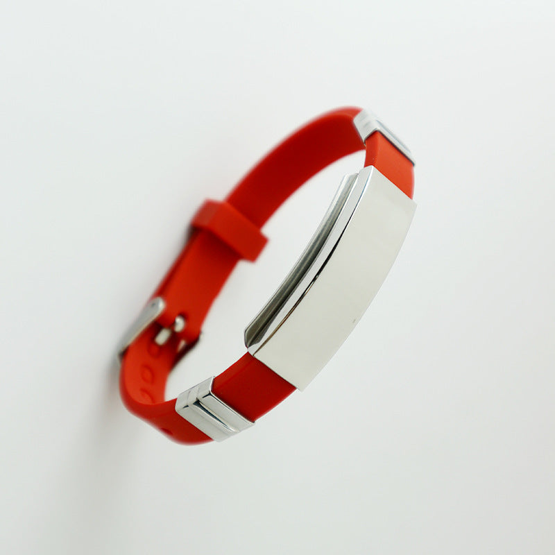 Titanium Steel Korean Style Personalized Lettering Gift Silicone Stainless Bracelet