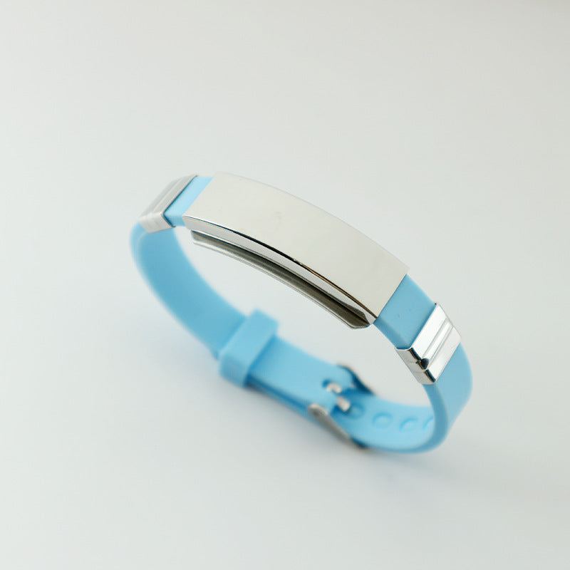Titanium Steel Korean Style Personalized Lettering Gift Silicone Stainless Bracelet