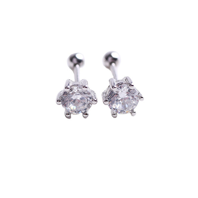 Men's Female Thread Zircon Before Sleep Ear Earrings