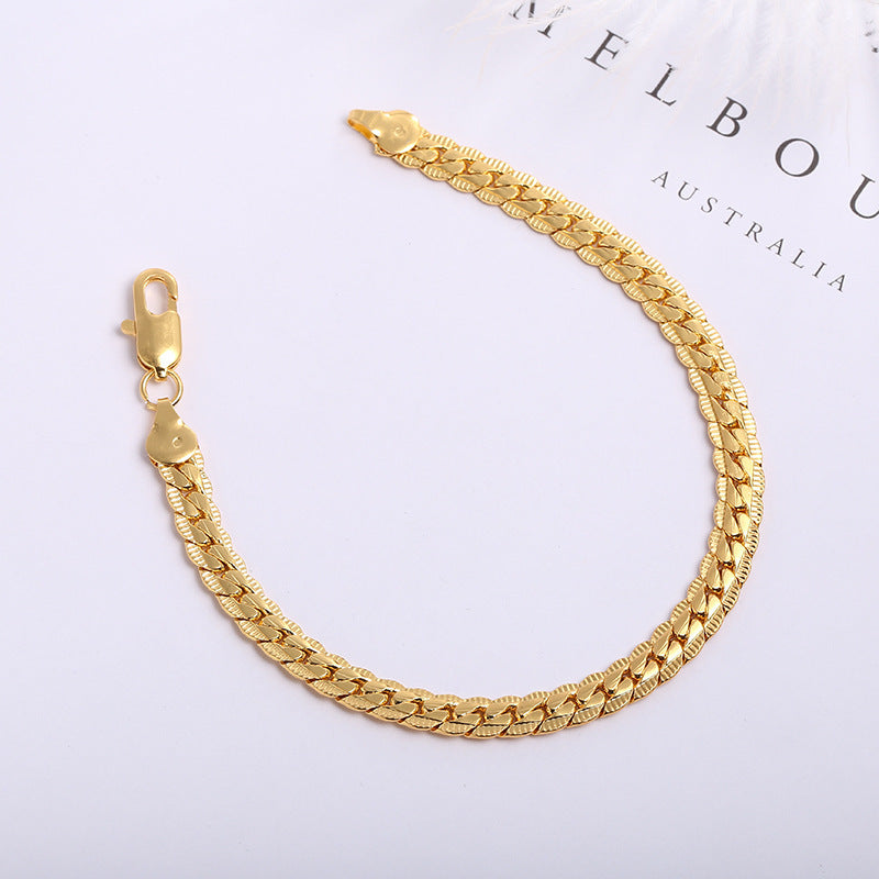 Chain Simple Elegant Jewelry Electroplated Gold Bracelets