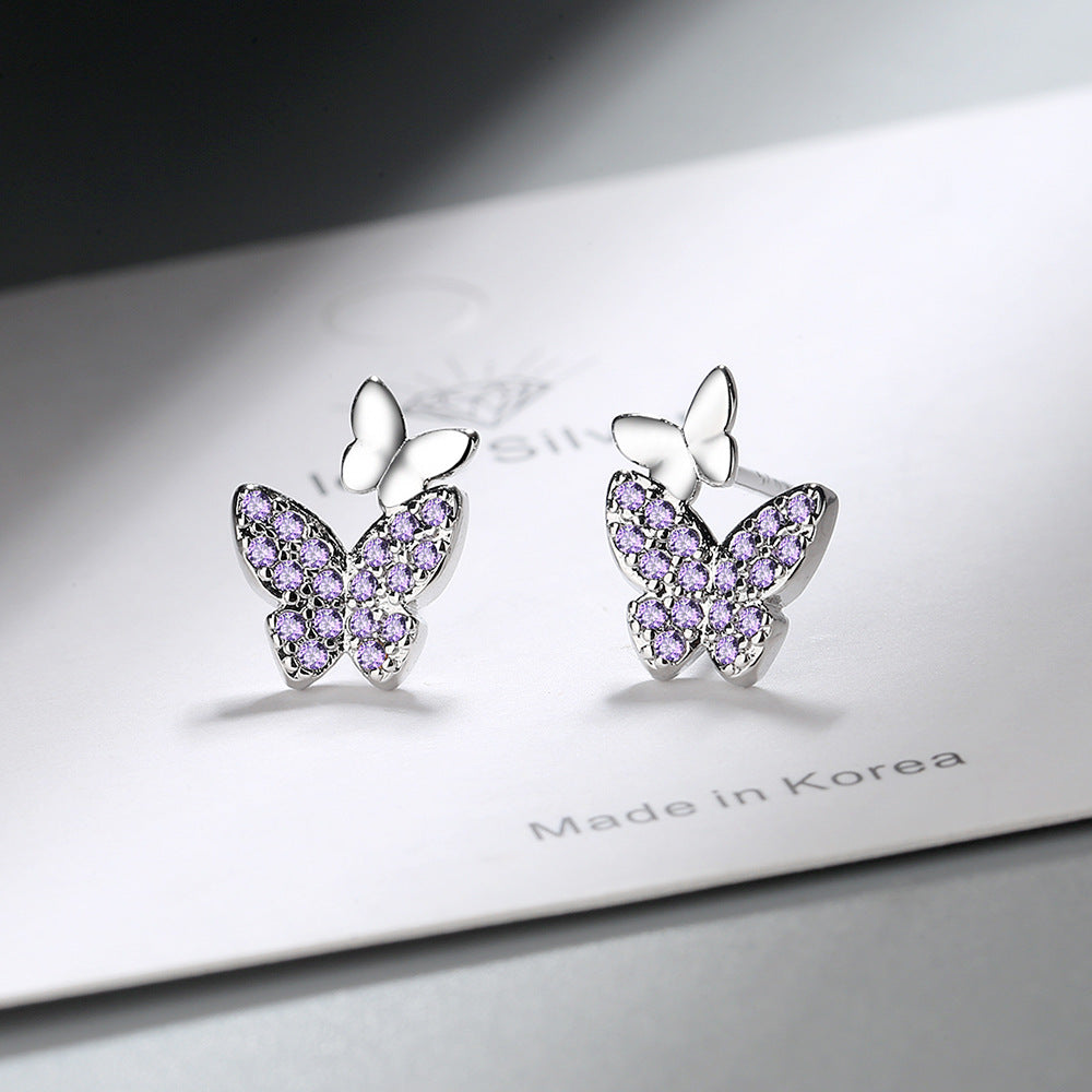 Butterfly Female Petite Simple Temperamental Ornament Earrings