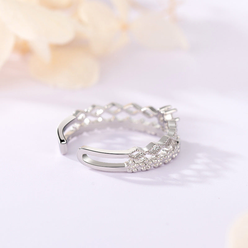 Women's Fashion Korean Fresh Single Diamond Lace Ring