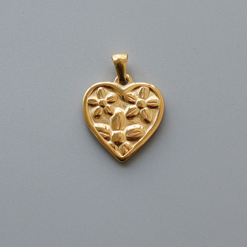 Rose Drop-shaped Stainless Steel Gold Plated Pendants