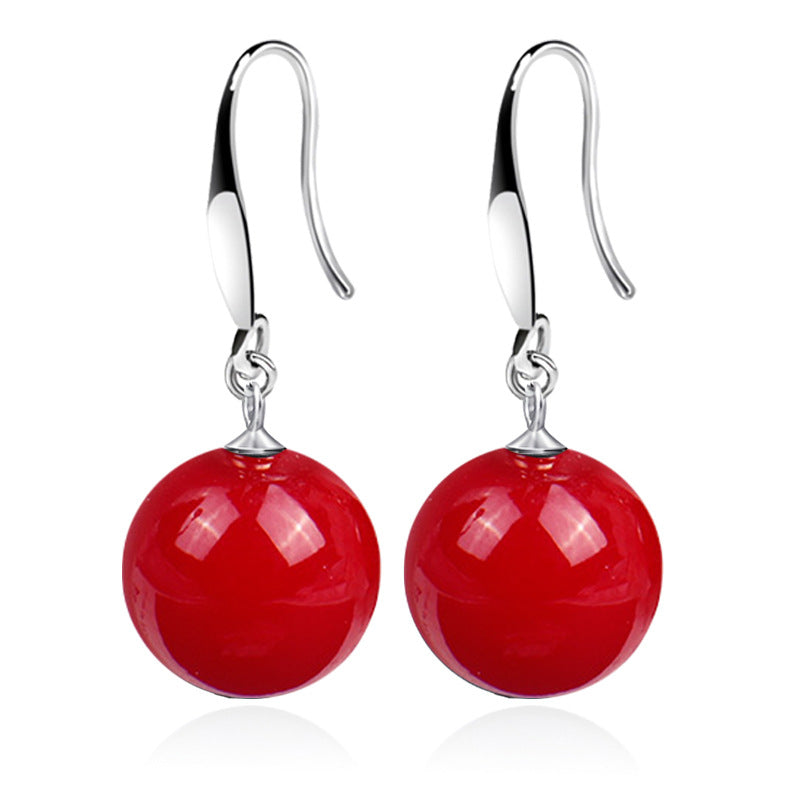Sterling Sier Natural Shell Pearl Korean Stud Earrings