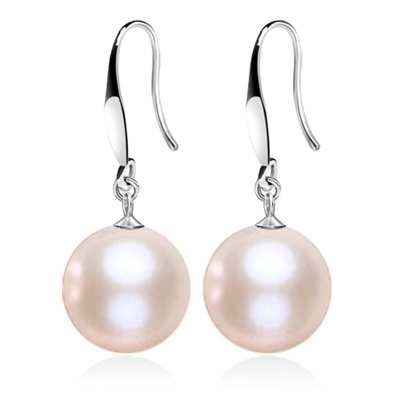 Sterling Sier Natural Shell Pearl Korean Stud Earrings