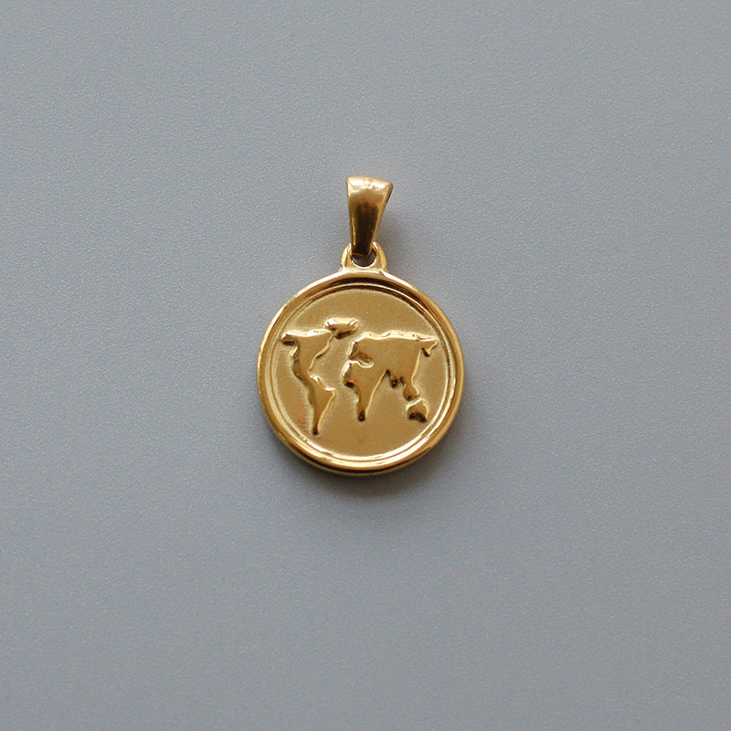 Rose Drop-shaped Stainless Steel Gold Plated Pendants