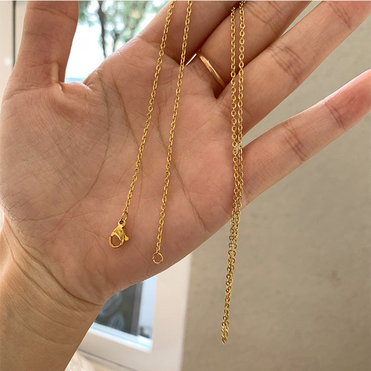 Gold-plated Dice Letter Micro Inlaid Zircon Necklaces