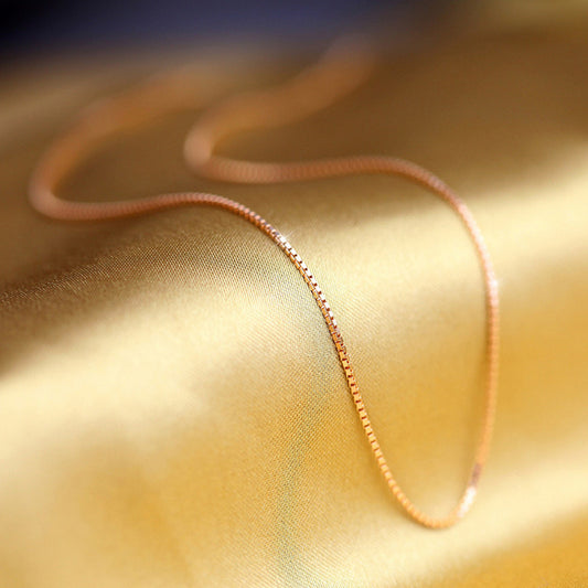 Copper Plating Rose Box Chain Simple Necklaces