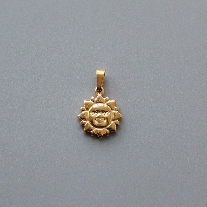 Rose Drop-shaped Stainless Steel Gold Plated Pendants