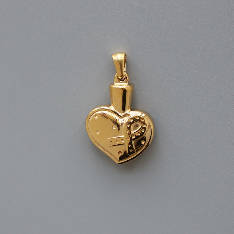 Rose Drop-shaped Stainless Steel Gold Plated Pendants