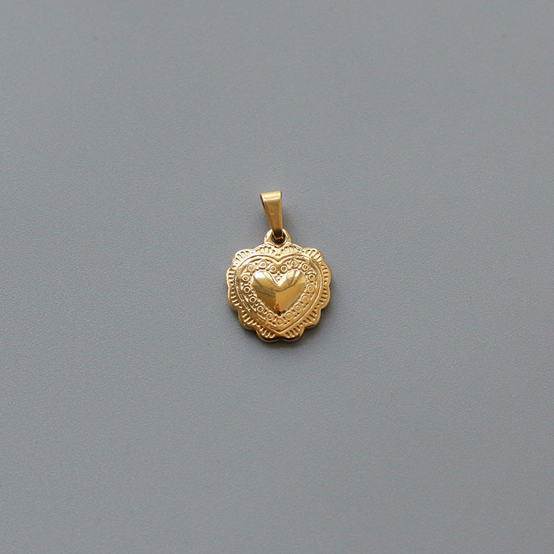 Rose Drop-shaped Stainless Steel Gold Plated Pendants