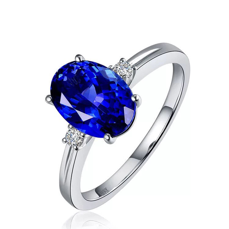 Copper Emerald Blue Ruby Adjustable Tourmaline Female Personality Fashion Open Ring