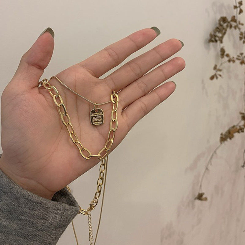 Cold Style Hip Hop Twin Clavicle Necklaces