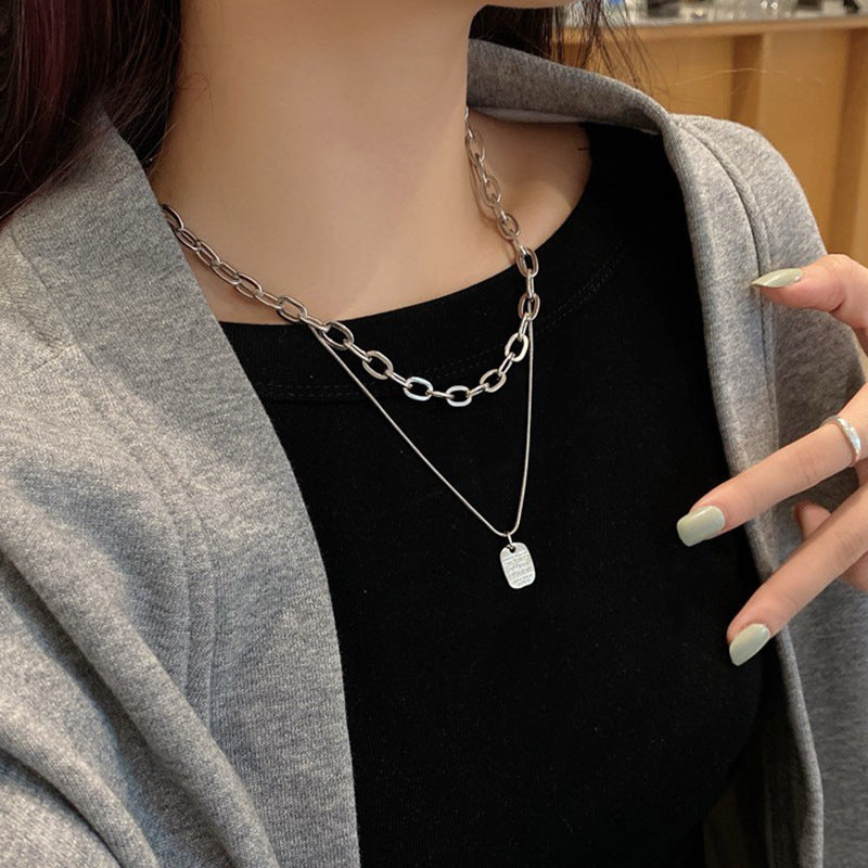Cold Style Hip Hop Twin Clavicle Necklaces