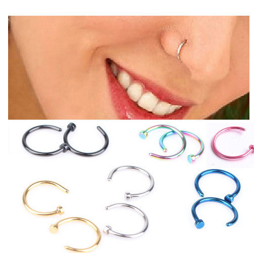 Nose Steel Black Golden Blue Purple Green Stud Earrings