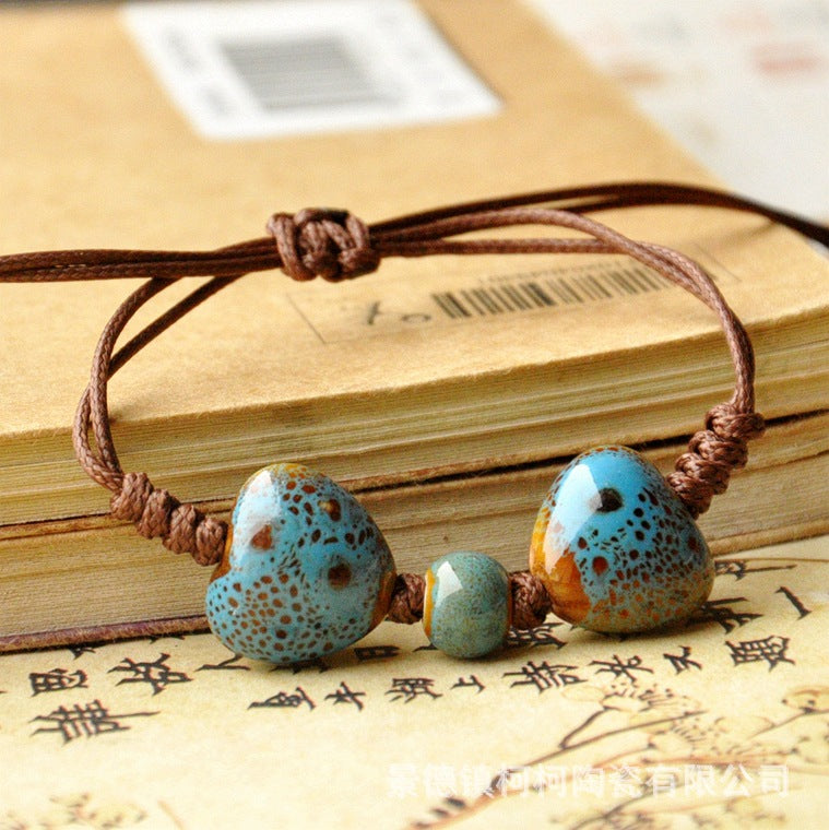 Ornament Woven Ceramic Kiln Baked Female Bracelets