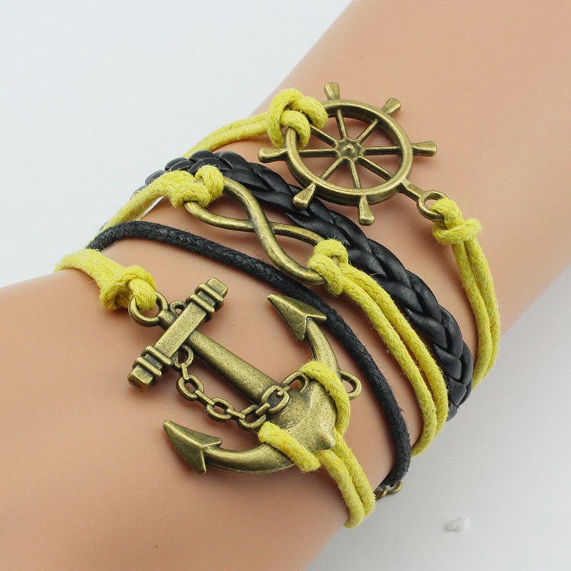 Boat Anchor Infinite Eight Layered Retro Bracelets