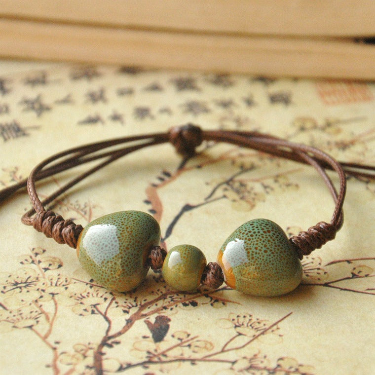 Ornament Woven Ceramic Kiln Baked Female Bracelets