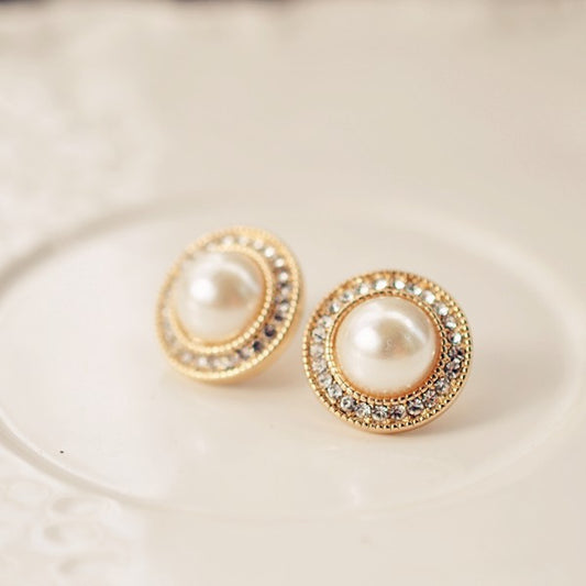 Fashion Big Flower Bird's Nest Diamond Ears Rings