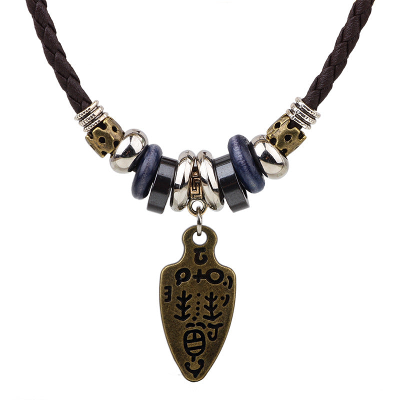 Men's Turquoise Personality Vintage Coins Simple Ornament Necklaces