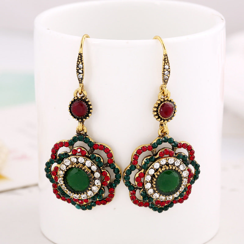 High Fashion Bohemian Ethnic Style Hollow Flower Earrings