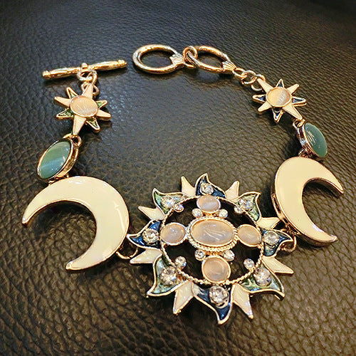 Bohemian Fashion Sun Opal Moon Diamond Bracelet