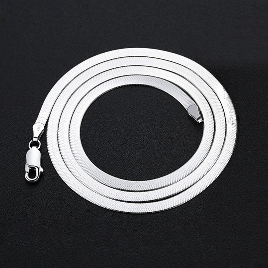 Women's & Men's Blade Chain Short Clavicle Welcome To Flat Necklace