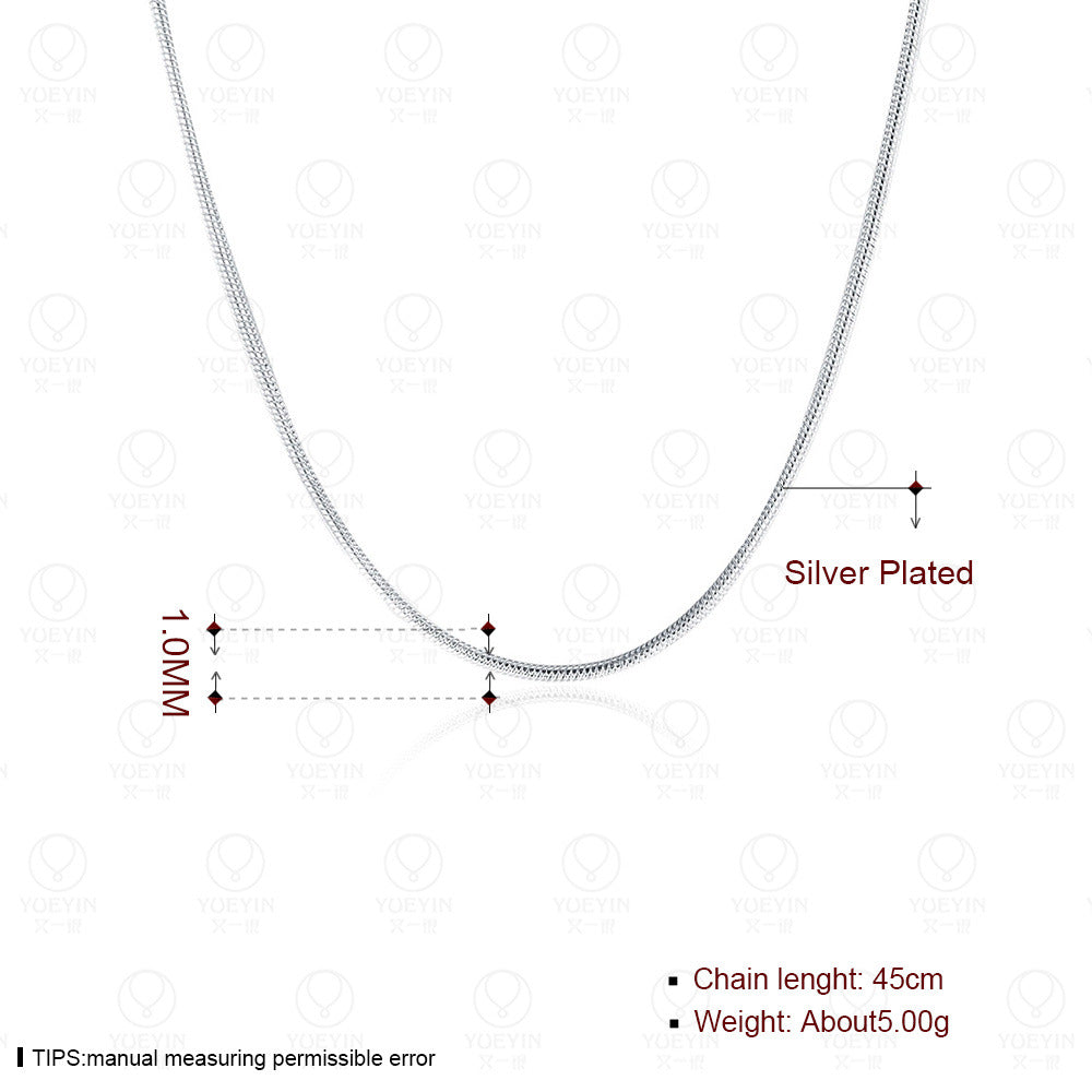 Sier-plated Snake Chain Simple Characteristic Fashion Necklaces