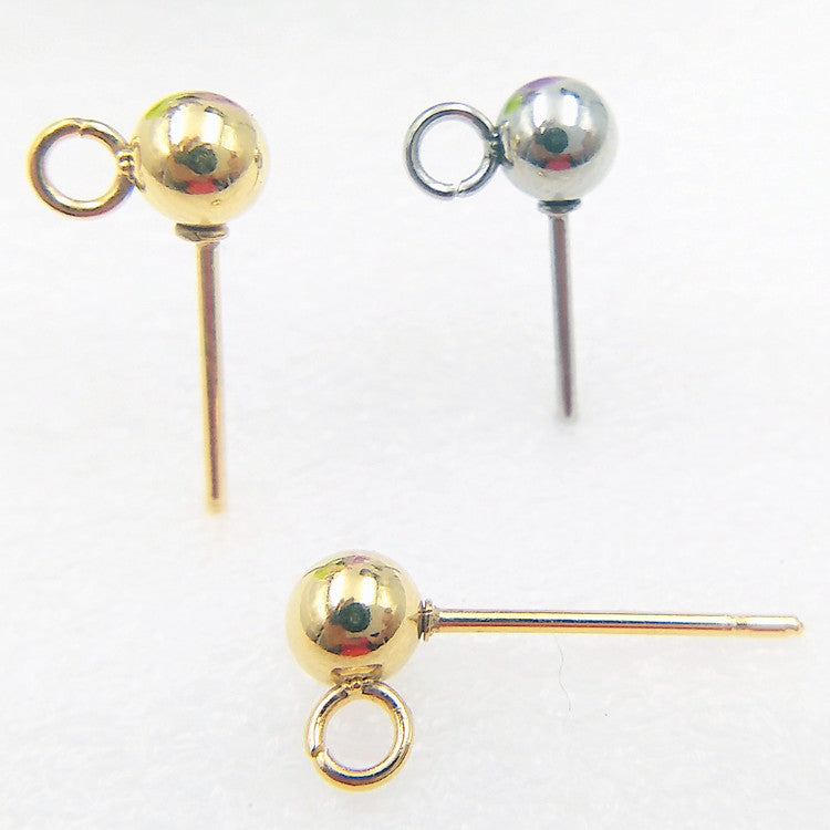 Stainless Steel Ball Cute Round Beads Stud Earrings