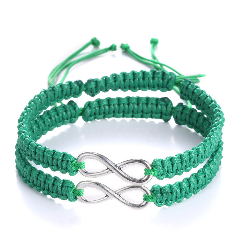 Lucky Carrying Strap Hand-woven Adjustable Two-piece Bracelet