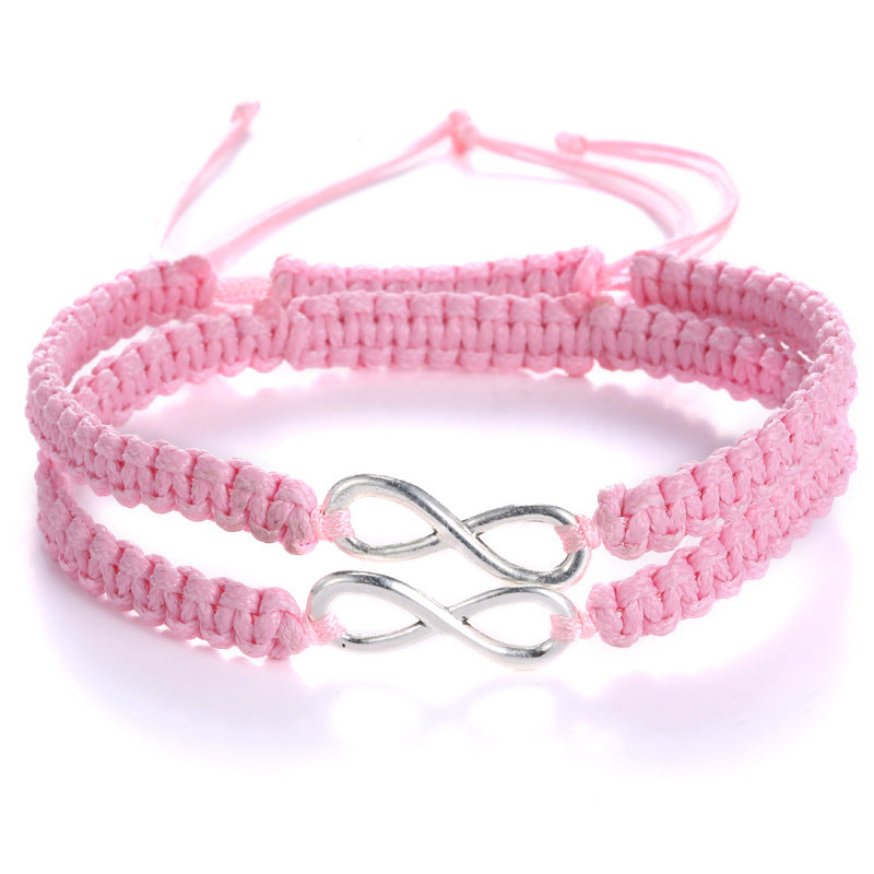 Lucky Carrying Strap Hand-woven Adjustable Two-piece Bracelet