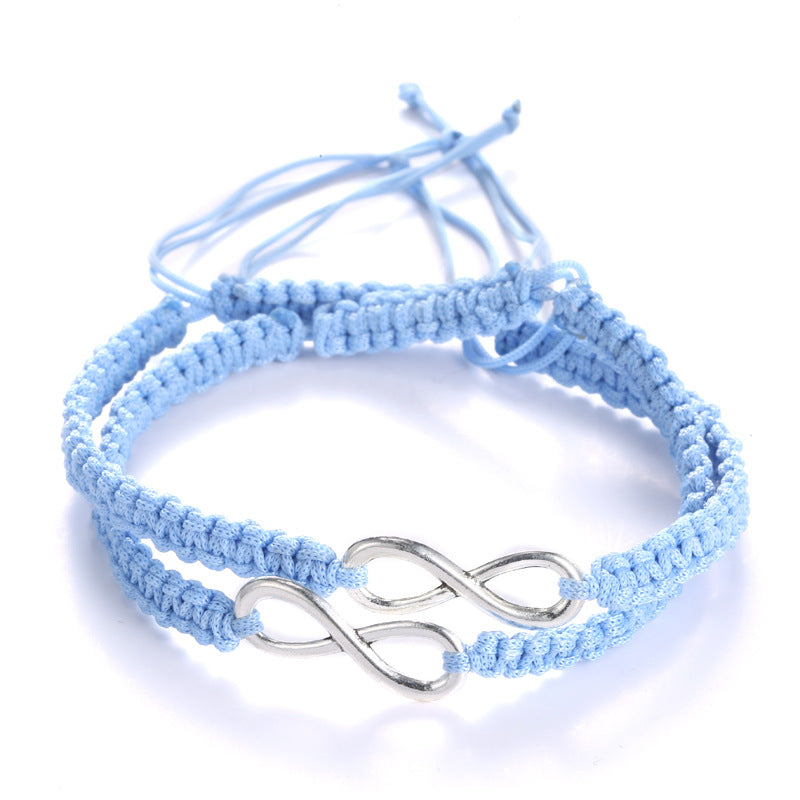 Lucky Carrying Strap Hand-woven Adjustable Two-piece Bracelet