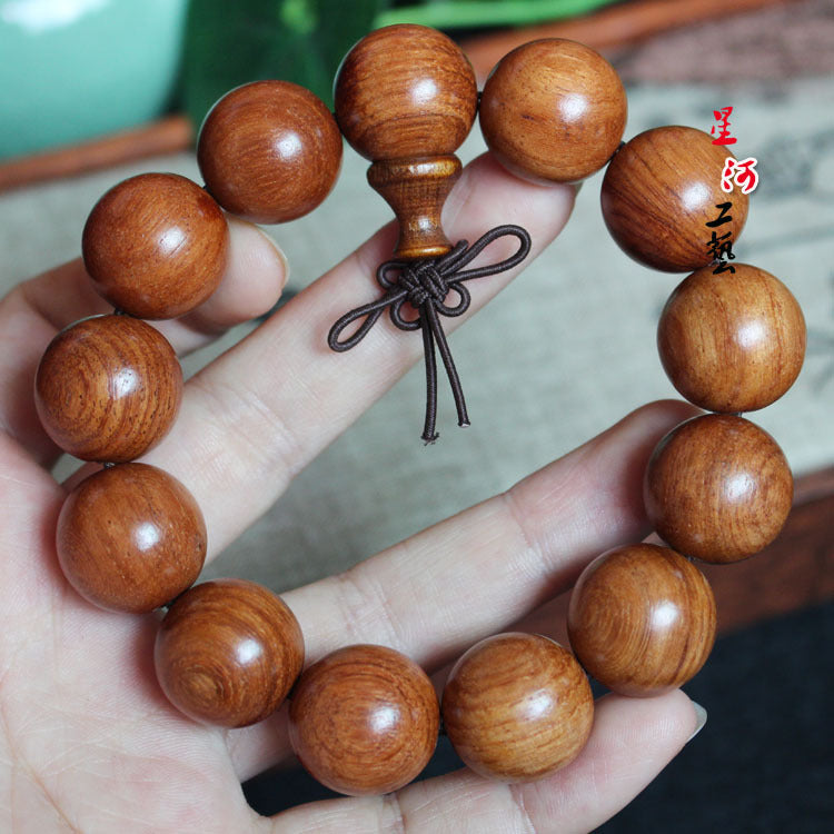 Men's Live Streaming Welfare Scented Rosewood Wooden Prayer Beads Rosary Tie Bracelet