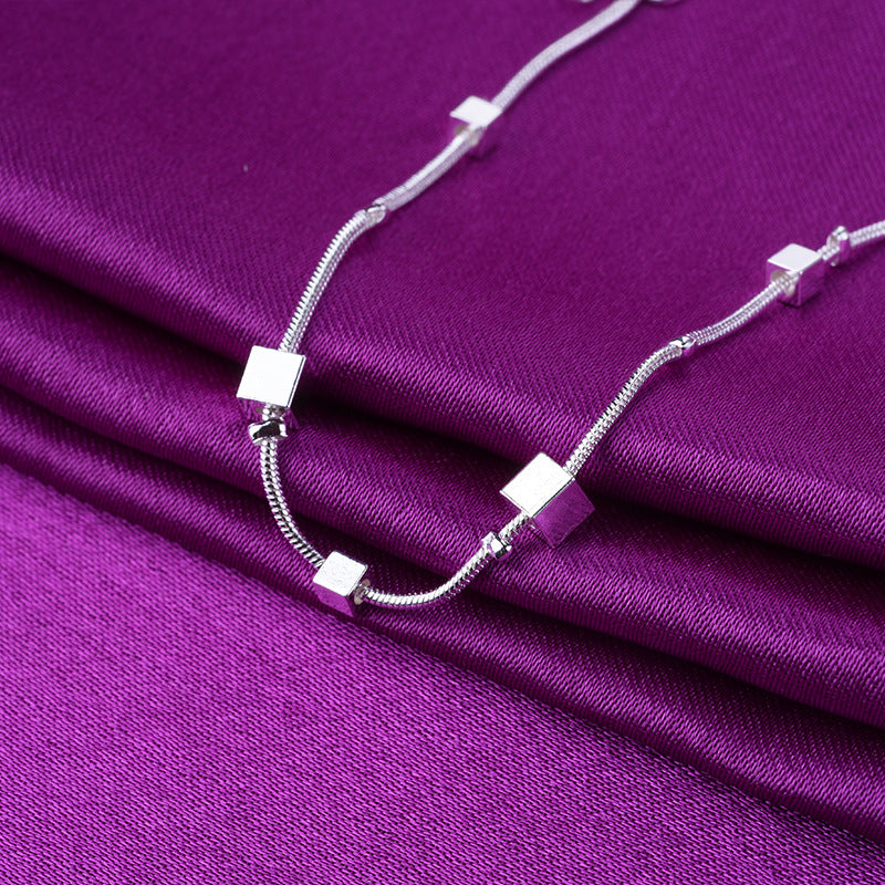 Simple Handmade Brushed Geometric Small Square Fashion Bracelet