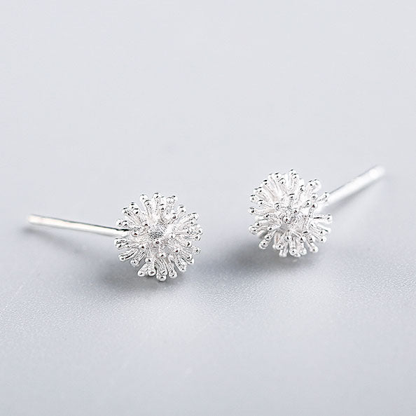 Women's Sterling Sier Sweet Dandelion For Korean Stud Earrings