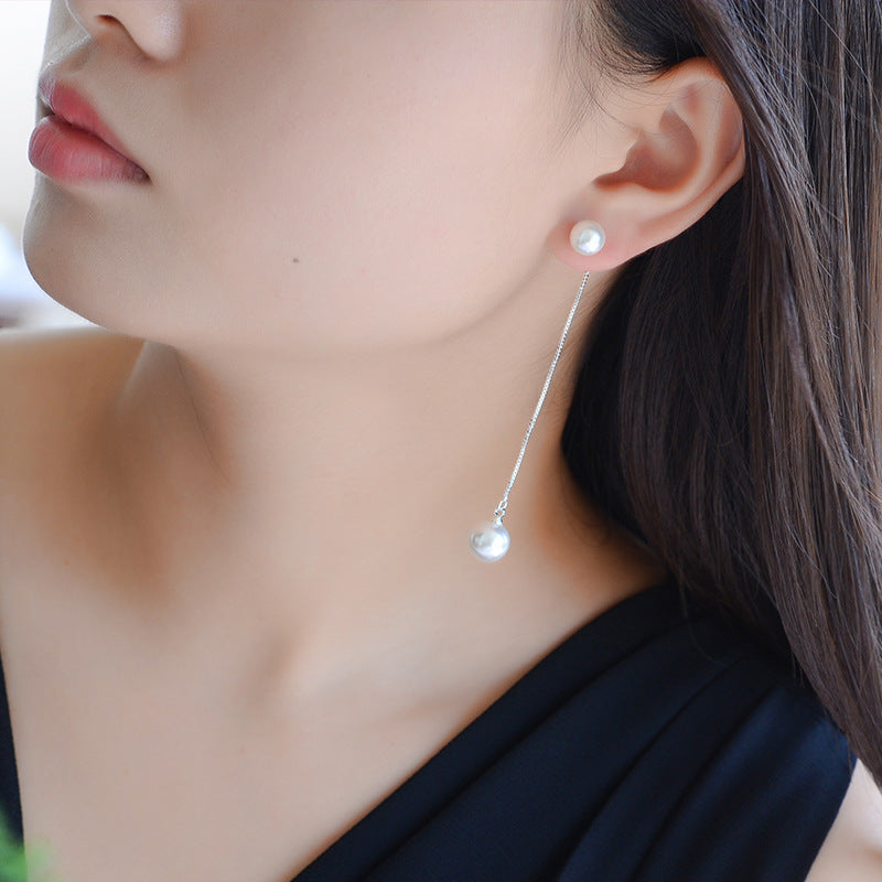 Pearl Tassel Sier Long For Ladies Pendants