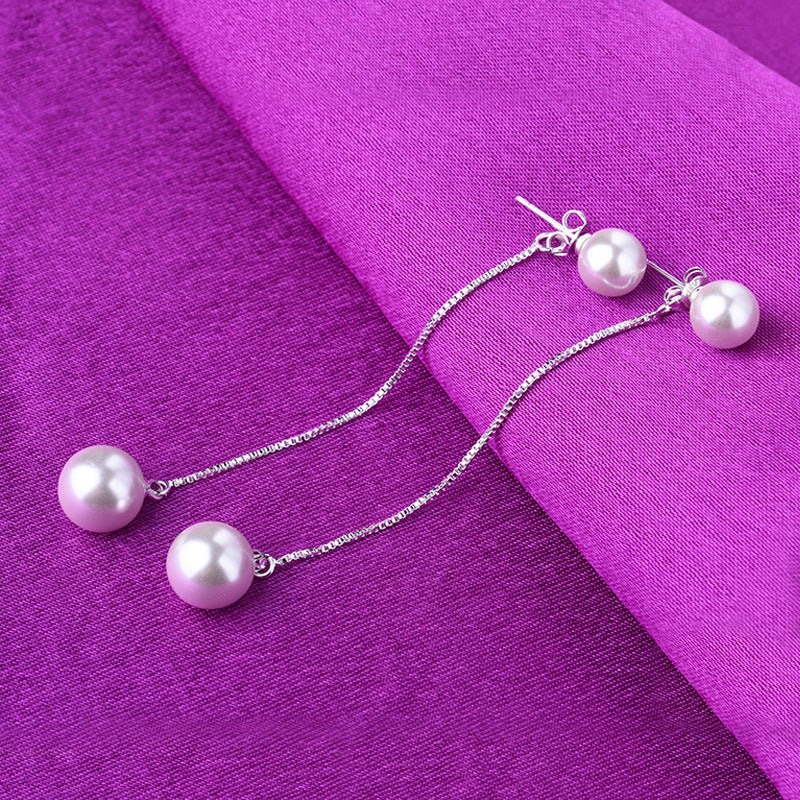 Pearl Tassel Sier Long For Ladies Pendants