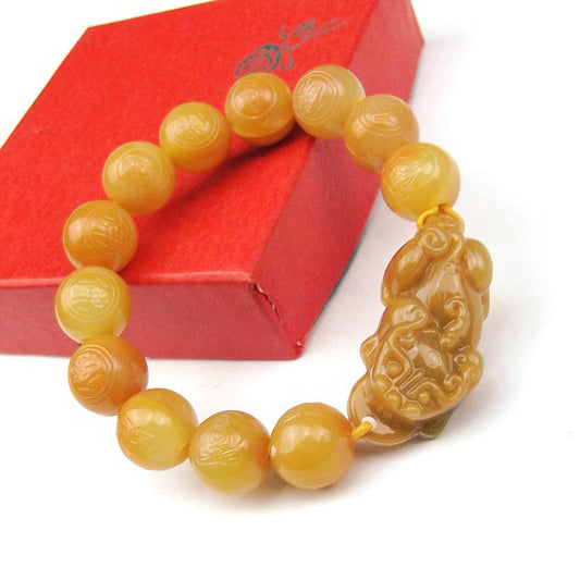 Resin Imitation Flower Topaz Beads Jade Bracelet