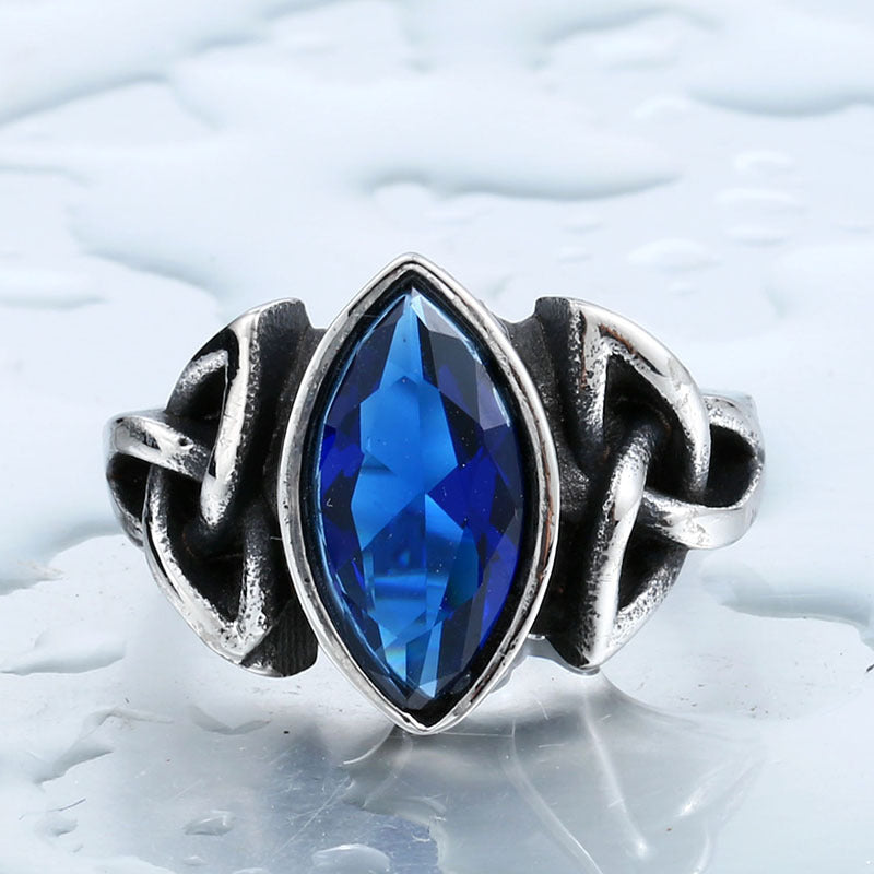Men's Steel Celtic Knot Retro Titanium Inlaid Rings