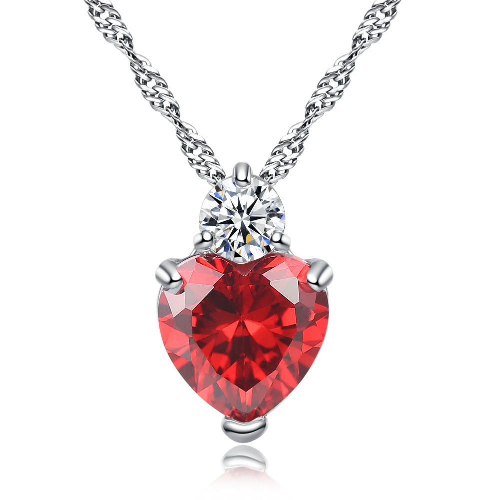 Women's Accessories Heart-shaped Fashion Zircon Jewelry Necklaces