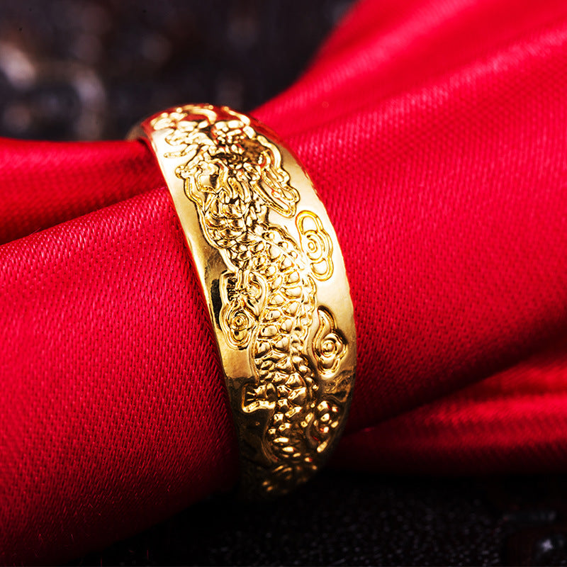 Women's & Men's Vietnam Placer Gold Couple Plated Imitation Ring