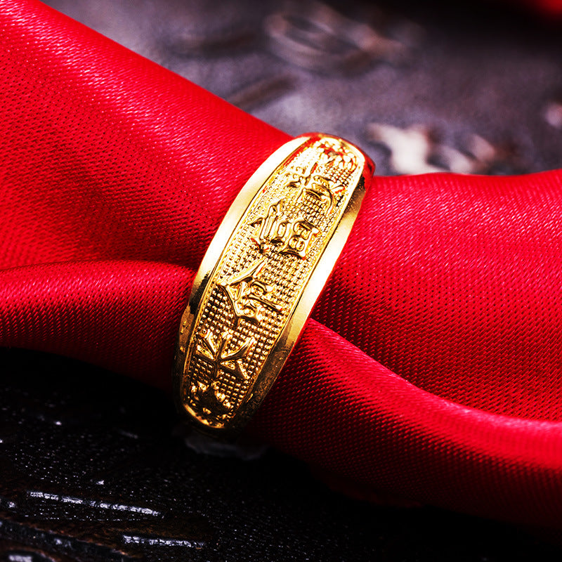 Women's & Men's Vietnam Placer Gold Couple Plated Imitation Ring
