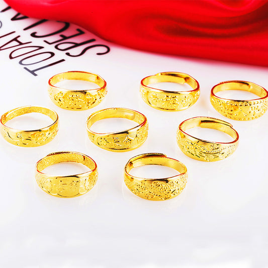 Women's & Men's Vietnam Placer Gold Couple Plated Imitation Ring