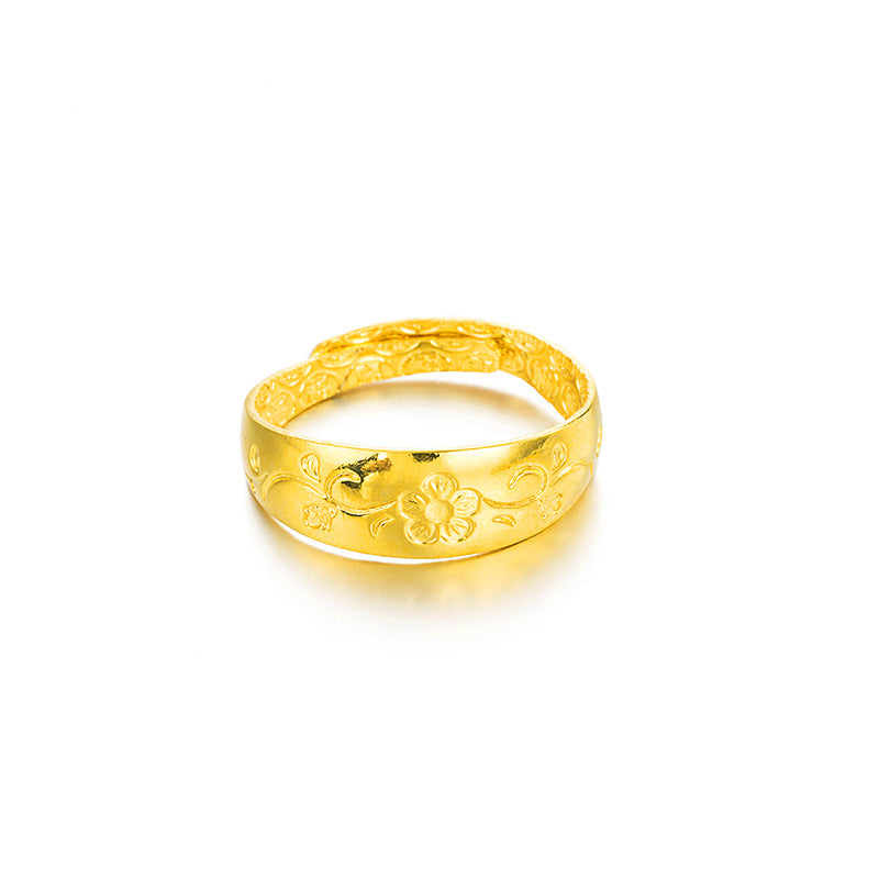 Women's & Men's Vietnam Placer Gold Couple Plated Imitation Ring