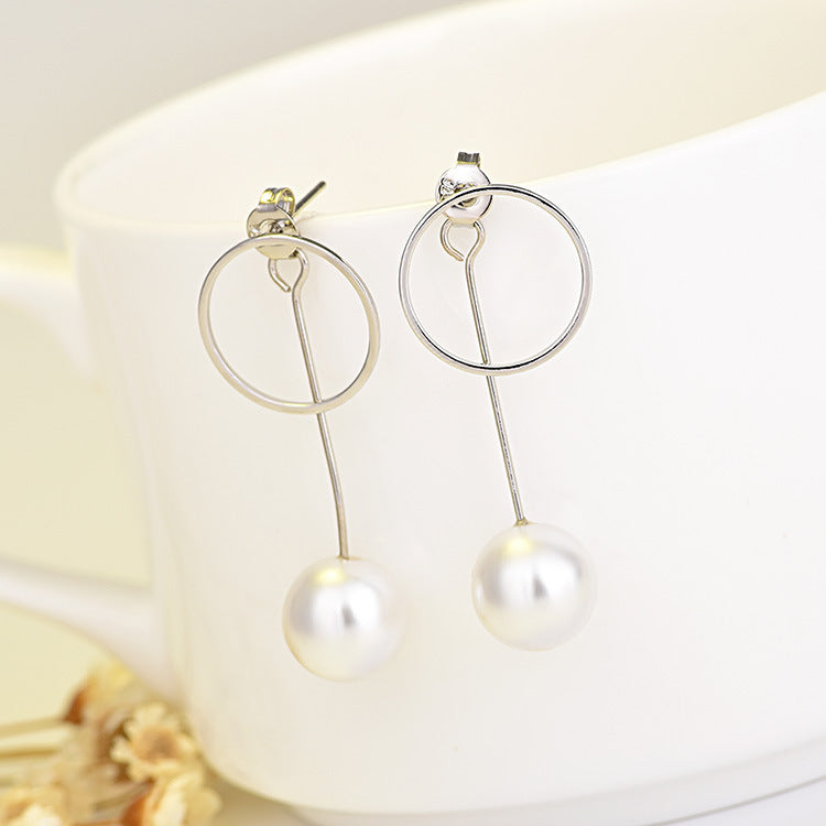 Stars Triangle Round Long Pearl Geometric String Earrings