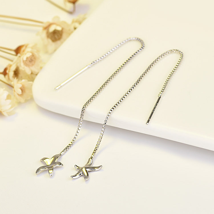 Stars Triangle Round Long Pearl Geometric String Earrings