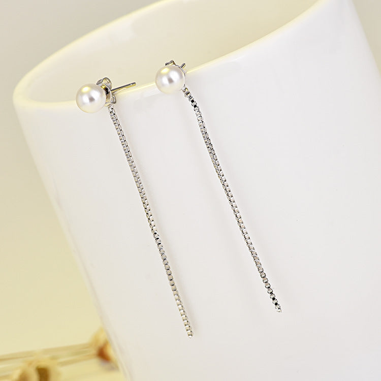 Stars Triangle Round Long Pearl Geometric String Earrings