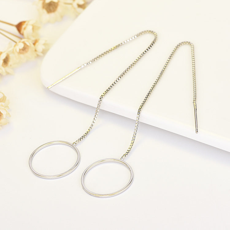 Stars Triangle Round Long Pearl Geometric String Earrings